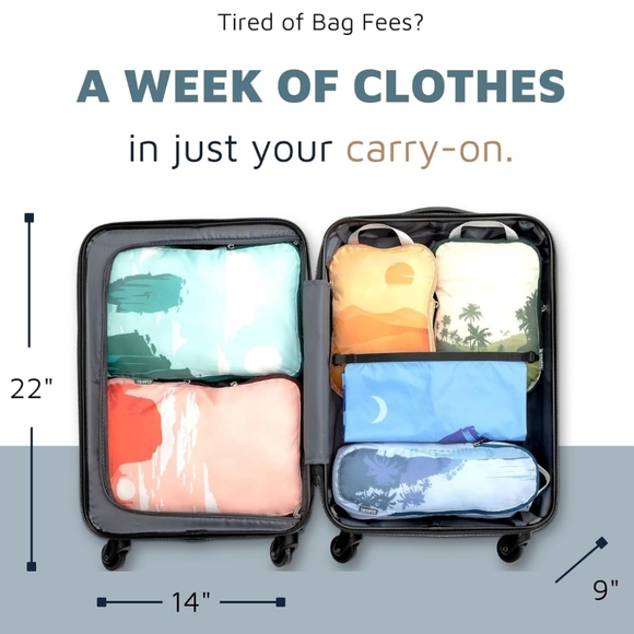 TRIPPED Travel Gear Graphic Compression Packing Cubes – 1" D, 14" H, 10" L - Picture 5 of 8